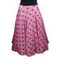 Flamingo Love Swishy Skirt by RainbowsAndFairies.com.au (Flamingo - Pink Stripe - Birds - Animal Print - Circle Skirt With Pockets - Mod Retro) - SKU: CL_SWISH_FLOVE_ORG - Pic-01