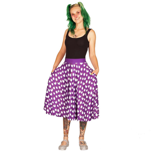 Flock Swishy Skirt by RainbowsAndFairies.com (Chickens - Chooks - Skirts With Pockets - Circle Skirt - Mod Retro - Barnyard) - SKU: CL_SWISH_FLOCK_ORG - 05