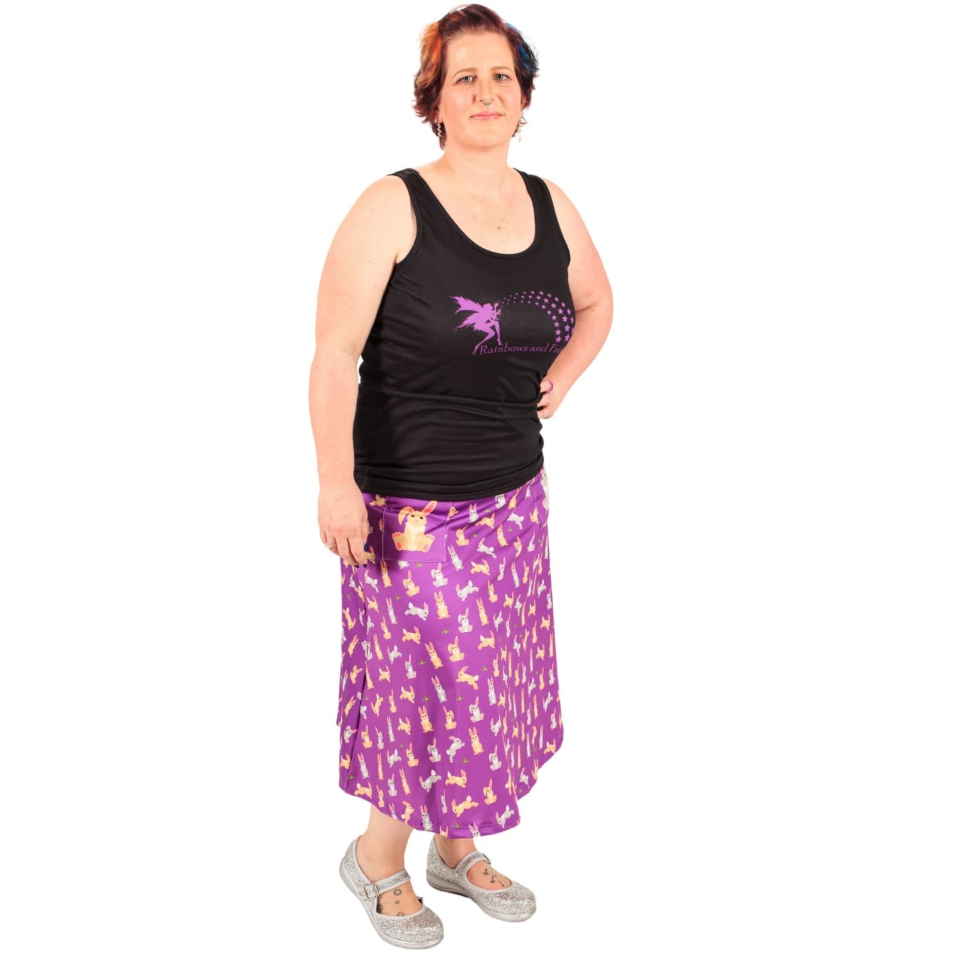 Fluffle Original Skirt by RainbowsAndFairies.com.au (Rabbit - Bunny - Purple - Skirt With Pockets - Kitsch) - SKU: CL_OSKRT_FLUFF_ORG - Pic-01