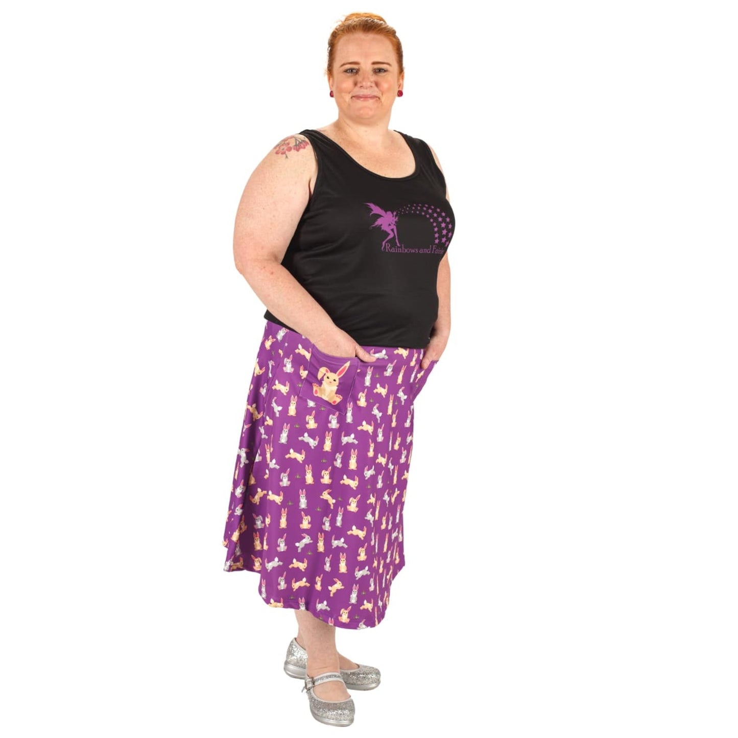 Fluffle Original Skirt by RainbowsAndFairies.com.au (Rabbit - Bunny - Purple - Skirt With Pockets - Kitsch) - SKU: CL_OSKRT_FLUFF_ORG - Pic-04