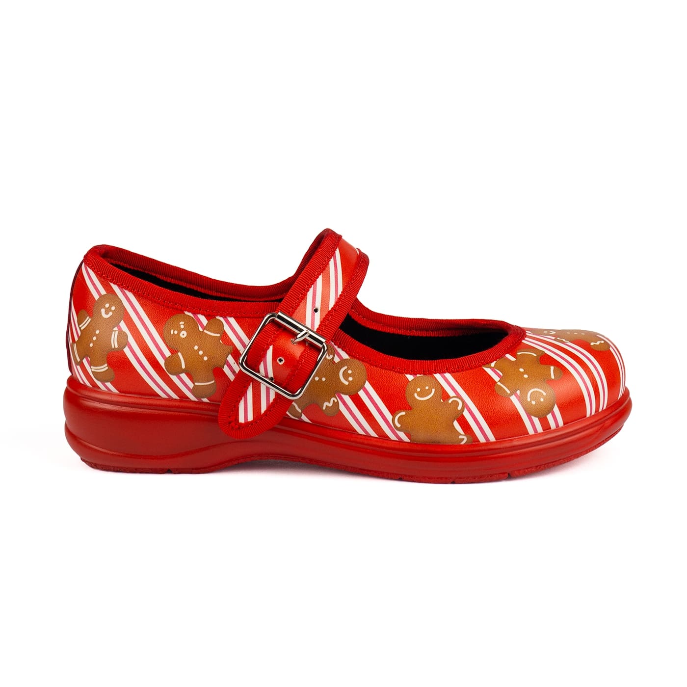 For Santa Mary Janes by RainbowsAndFairies.com.au (Christmas Shoes - Gingerbread - Mismatched Shoes - Cute & Comfy - Buckle Up Shoes) - SKU: FW_MARYJ_SANTA_ORG - Pic-04