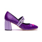 Frolicking Heels by RainbowsAndFairies.com (Flamingo - Purple - Stripes - Quirky Shoes - Comfy Heels - Kitten Heels) - SKU: FW_HEELS_FROLK_ORG - Pic 04