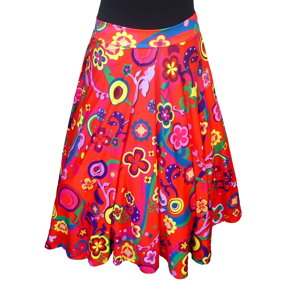 Groovy Remix Swishy Skirt by RainbowsAndFairies.com.au (Woodstock - Psychedelic - Hippy - Circle Skirt With Pockets - Mod Retro) - SKU: CL_SWISH_GROOV_REM - Pic-01