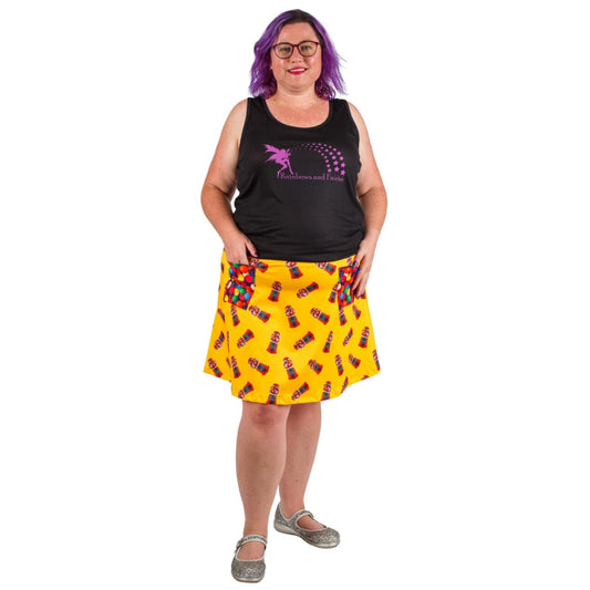 Gumball Short Skirt by RainbowsAndFairies.com.au (Gumballs - Bubblegum - Aline Skirt - Skirt With Pockets - Vintage Inspired - Kitsch) - SKU: CL_SHORT_GBALL_ORG - Pic-04