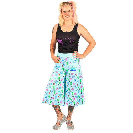 Haberdashery Culottes by RainbowsAndFairies.com (Sewing - Dressmaking - 3 Quarter Pants - Rockabilly - Vintage Inspired) - SKU: CL_CULTS_HABER_ORG - Pic 02