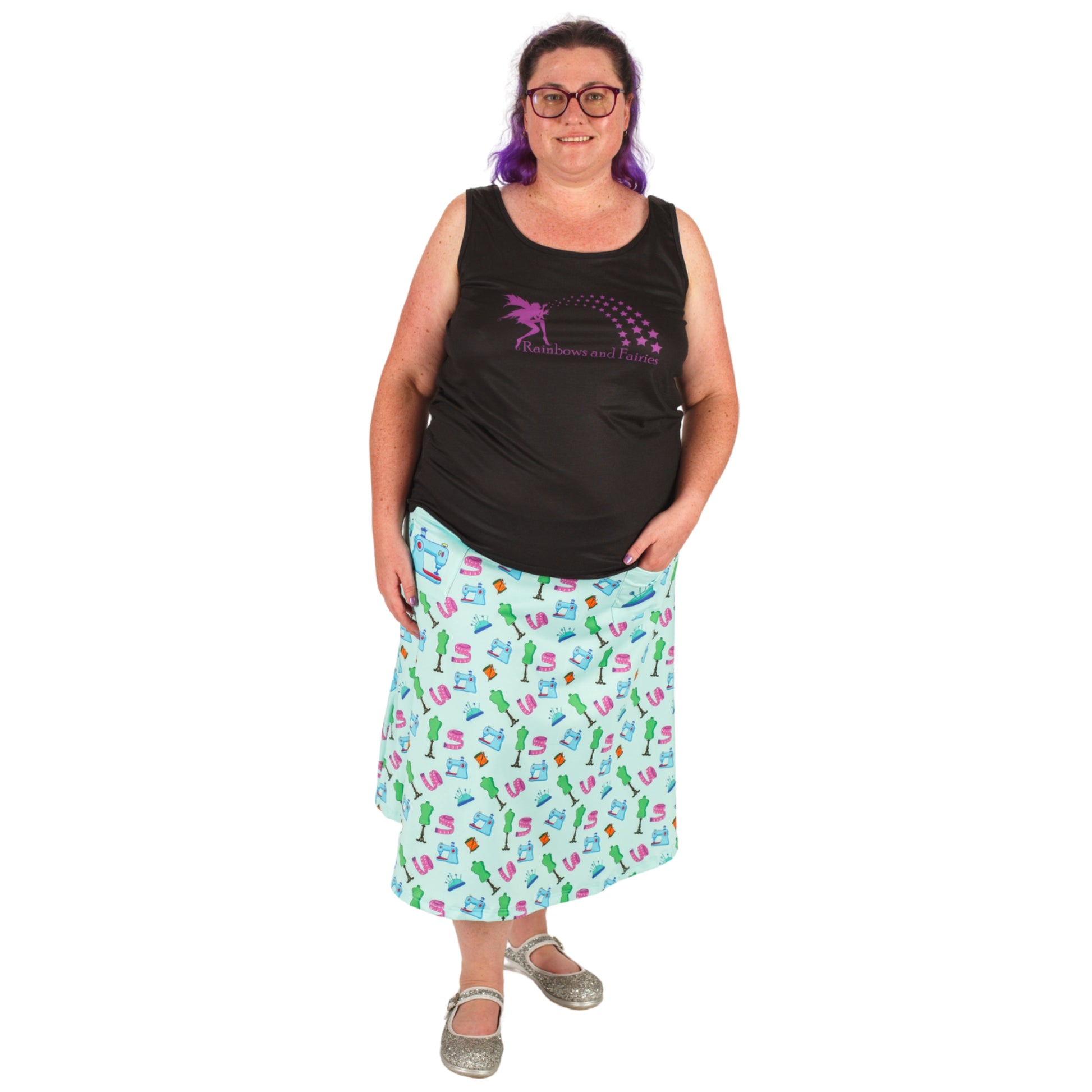 Haberdashery Original Skirt by RainbowsAndFairies.com.au (Sewing - Dress Making - Skirt With Pockets - Kitsch) - SKU: CL_OSKRT_HABER_ORG - Pic-03