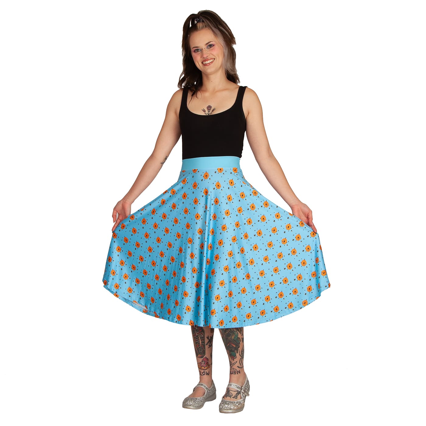 Hive Swishy Skirt by RainbowsAndFairies.com.au (Bees - Beehive - Animal Print - Queen Bee - Circle Skirt With Pockets - Mod Retro - Rockabilly) - SKU: CL_SWISH_BHIVE_ORG - Pic-07