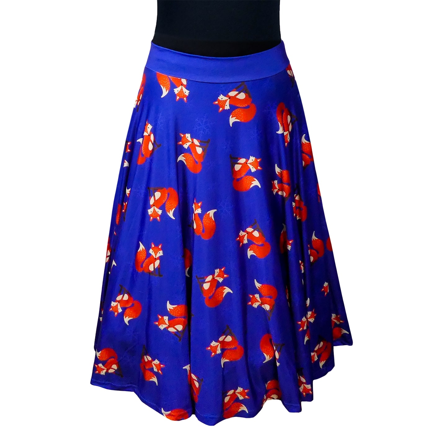 Howard Swishy Skirt by RainbowsAndFairies.com.au (Red Fox - Foxy - Animal Print - Woodland Creature - Circle Skirt With Pockets - Mod Retro) - SKU: CL_SWISH_HOWIE_ORG - Pic-01