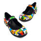 Intrigue Mary Janes by RainbowsAndFairies.com.au (Black Cats - Mondrian Art - Partridge Family - Buckle Shoes - Mismatched Shoes - Cute & Comfy) - SKU: FW_MARYJ_INTRG_ORG - Pic-01