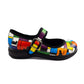 Intrigue Mary Janes by RainbowsAndFairies.com.au (Black Cats - Mondrian Art - Partridge Family - Buckle Shoes - Mismatched Shoes - Cute & Comfy) - SKU: FW_MARYJ_INTRG_ORG - Pic-04