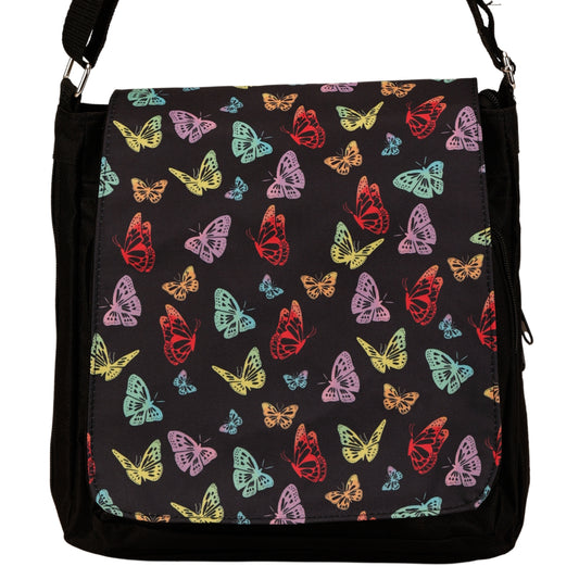 Kaleidoscope Messenger Bag by RainbowsAndFairies.com.au (Monarch Butterfly - Rainbow - Satchel Bag - Interchangeable Cover - Handbag) - SKU: BG_SATCH_KSCOP_ORG - Pic-02