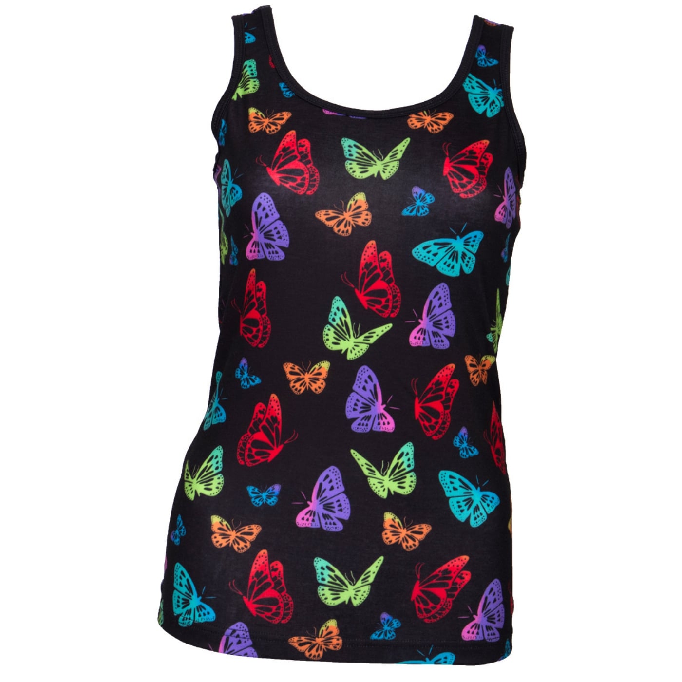 Kaleidoscope Singlet Top by RainbowsAndFairies.com.au (Butterfly - Monarch Butterflies - Rainbow - Vintage Inspired - Kitsch - Tank Top) - SKU: CL_SGLET_KSCOP_ORG - Pic-01