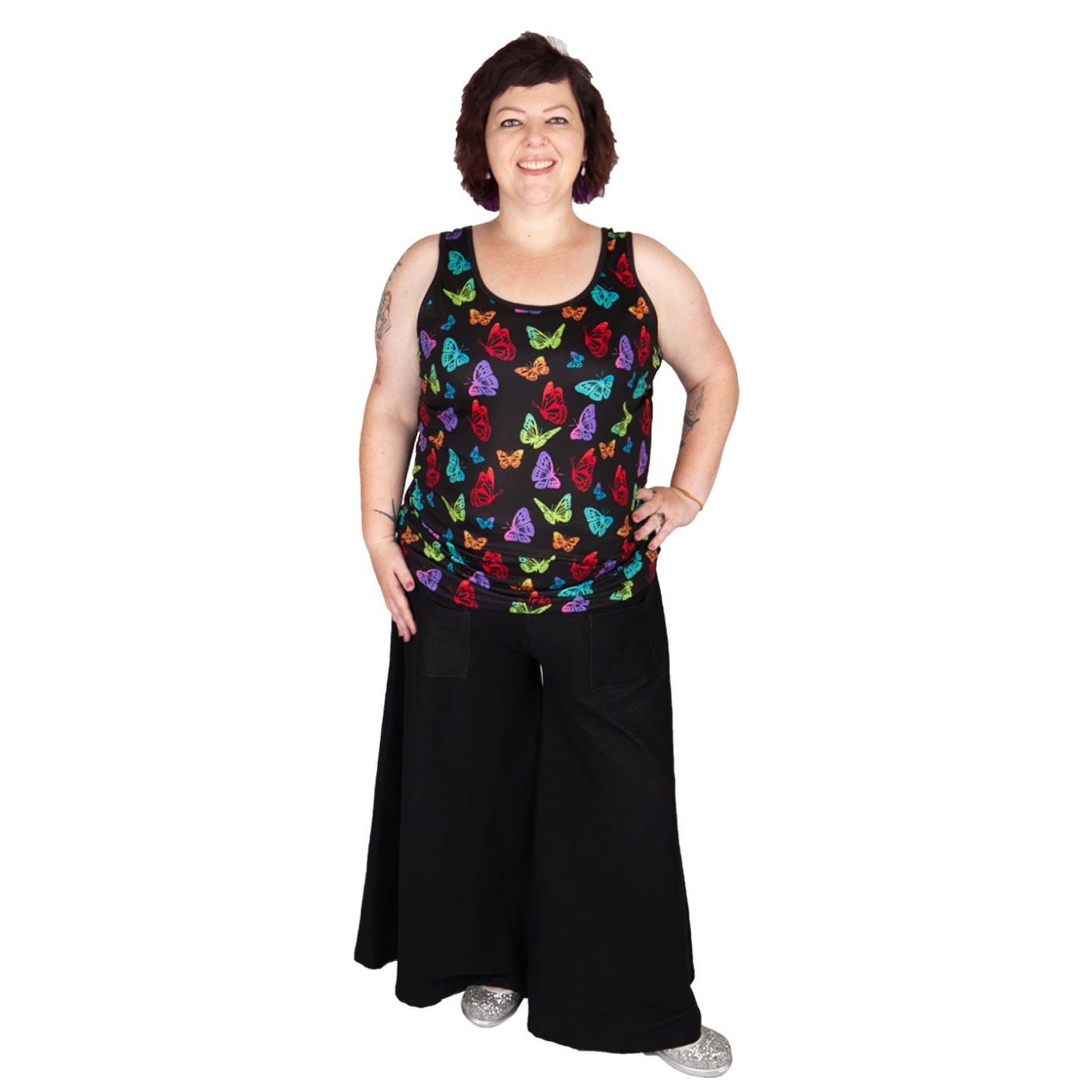 Kaleidoscope Singlet Top by RainbowsAndFairies.com.au (Butterfly - Monarch Butterflies - Rainbow - Vintage Inspired - Kitsch - Tank Top) - SKU: CL_SGLET_KSCOP_ORG - Pic-02