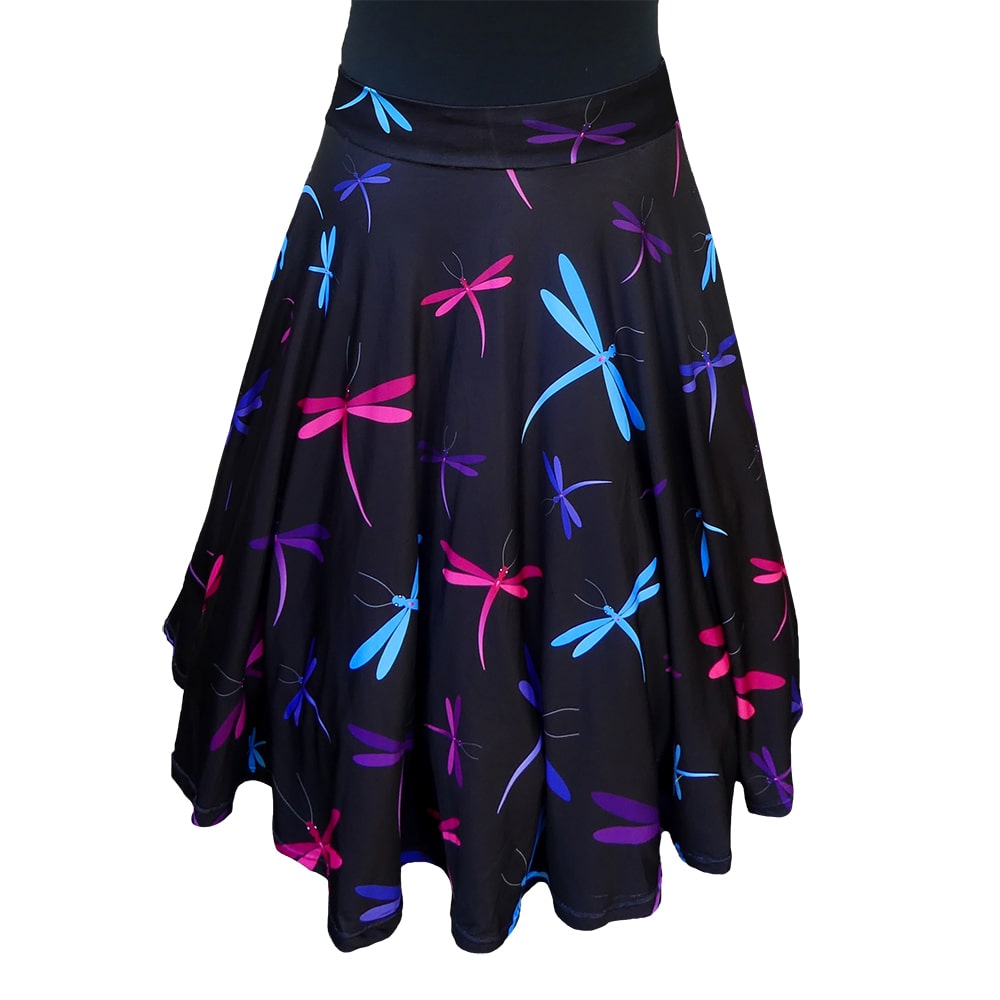 Dreaming Midnight Swishy Skirt by RainbowsAndFairies.com.au (Dragonfly - Firefly - Butterfly - Animal Print - Circle Skirt With Pockets - Mod Retro) - SKU: CL_SWISH_DREAM_MID - Pic-02