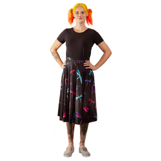 Dreaming Midnight Swishy Skirt by RainbowsAndFairies.com.au (Dragonfly - Firefly - Butterfly - Animal Print - Circle Skirt With Pockets - Mod Retro) - SKU: CL_SWISH_DREAM_MID - Pic-04