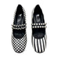Monochrome Heels by RainbowsAndFairies.com (Black & White Stripes - Polka Dots - Classic - Kitten Heels - Mismatched Shoes) - SKU: FW_HEELS_MONOC_ORG - Pic 02