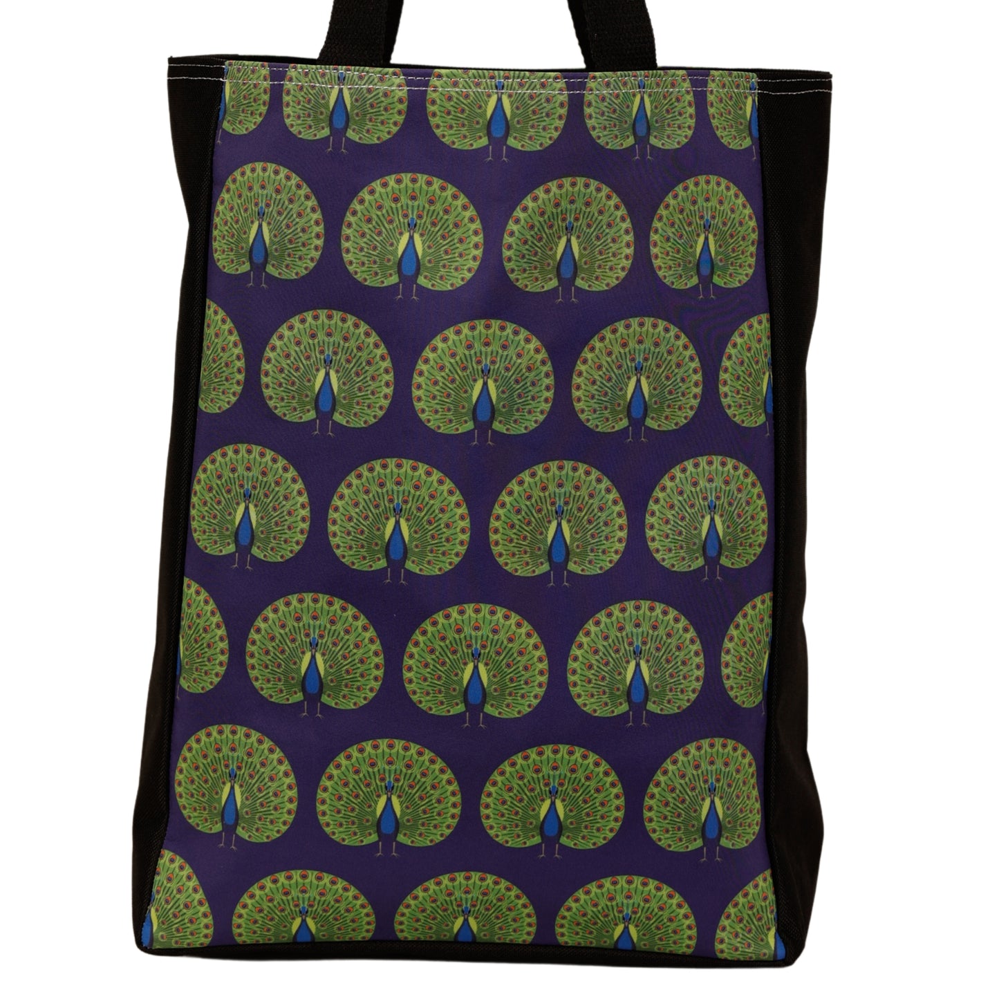Olive Tote Bag by RainbowsAndFairies.com (Peacock - Peahen - Bird - Handbag - Shoulder Bag - Carry All - Vintage Inspired - Kitsch) - SKU: BG_TOTES_OLIVE_MIN - Pic 02