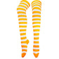 Orange & White Stripe Over The Knee Socks by RainbowsAndFairies.com.au (Stripe Long Socks - Rainbow - Stockings - Colourful Socks - Vintage Inspired) - SKU: FW_SOCKL_STRIPE_O&W - Pic-01