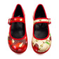 Orchard Mary Janes by RainbowsAndFairies.com (Red Apples - Apple Core - Snow White - Mismatched Shoes) - SKU: FW_MARYJ_ORCHD_ORG - Pic 02