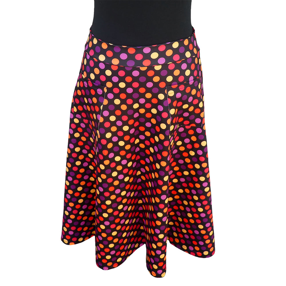 Pastel Confetti Original Skirt by RainbowsAndFairies.com (Polka Dots - Stripes - Spots - Skirt With Pockets - Aline Skirt - Vintage Inspired - Rock & Roll) - SKU: CL_OSKRT_CONFT_PAS - Pic 01