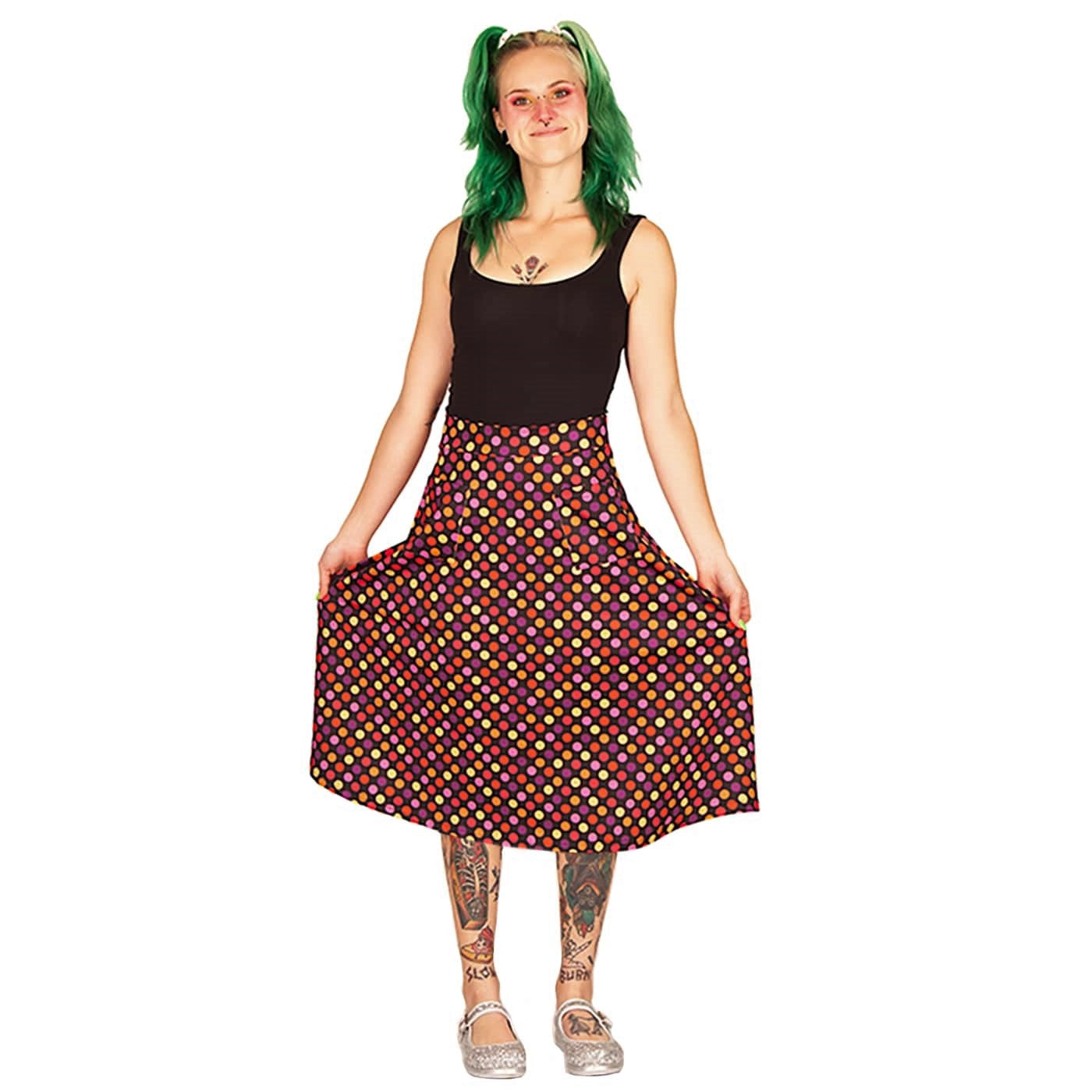 Pastel Confetti Original Skirt by RainbowsAndFairies.com (Polka Dots - Stripes - Spots - Skirt With Pockets - Aline Skirt - Vintage Inspired - Rock & Roll) - SKU: CL_OSKRT_CONFT_PAS - Pic 03