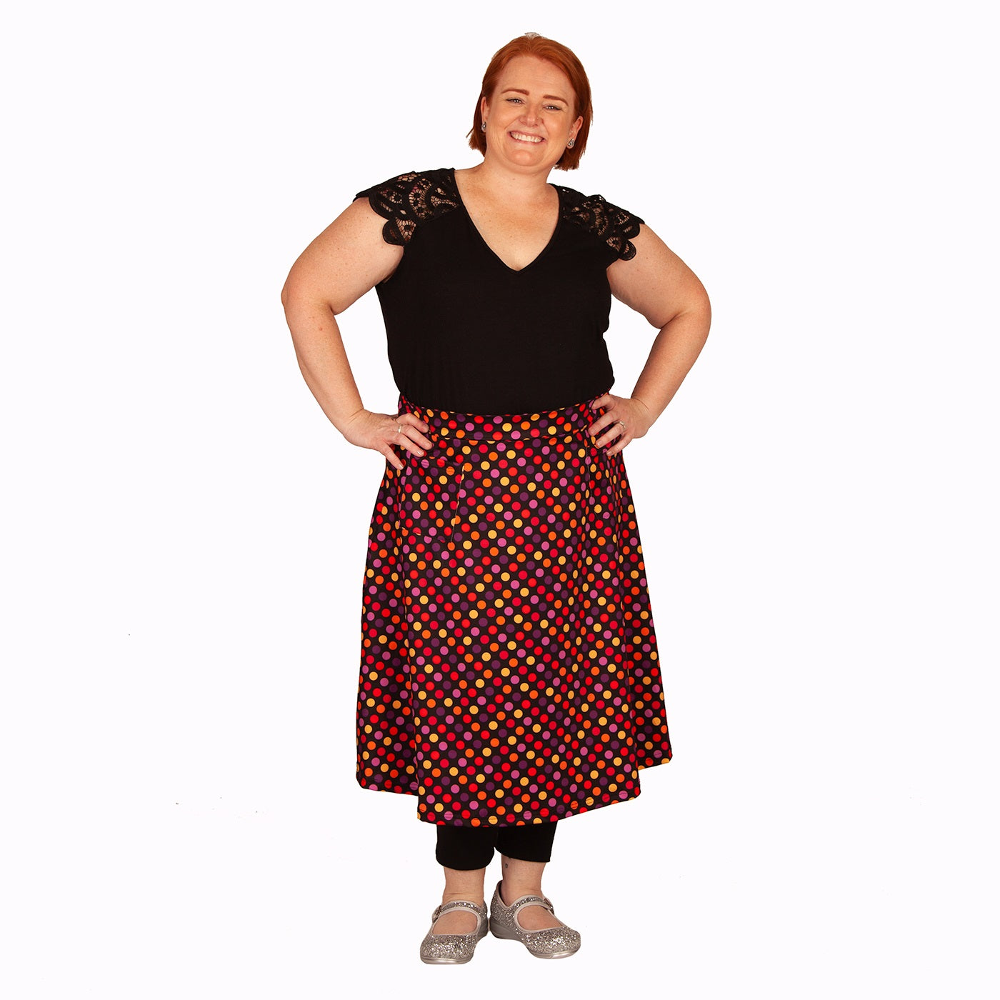 Pastel Confetti Original Skirt by RainbowsAndFairies.com (Polka Dots - Stripes - Spots - Skirt With Pockets - Aline Skirt - Vintage Inspired - Rock & Roll) - SKU: CL_OSKRT_CONFT_PAS - Pic 05