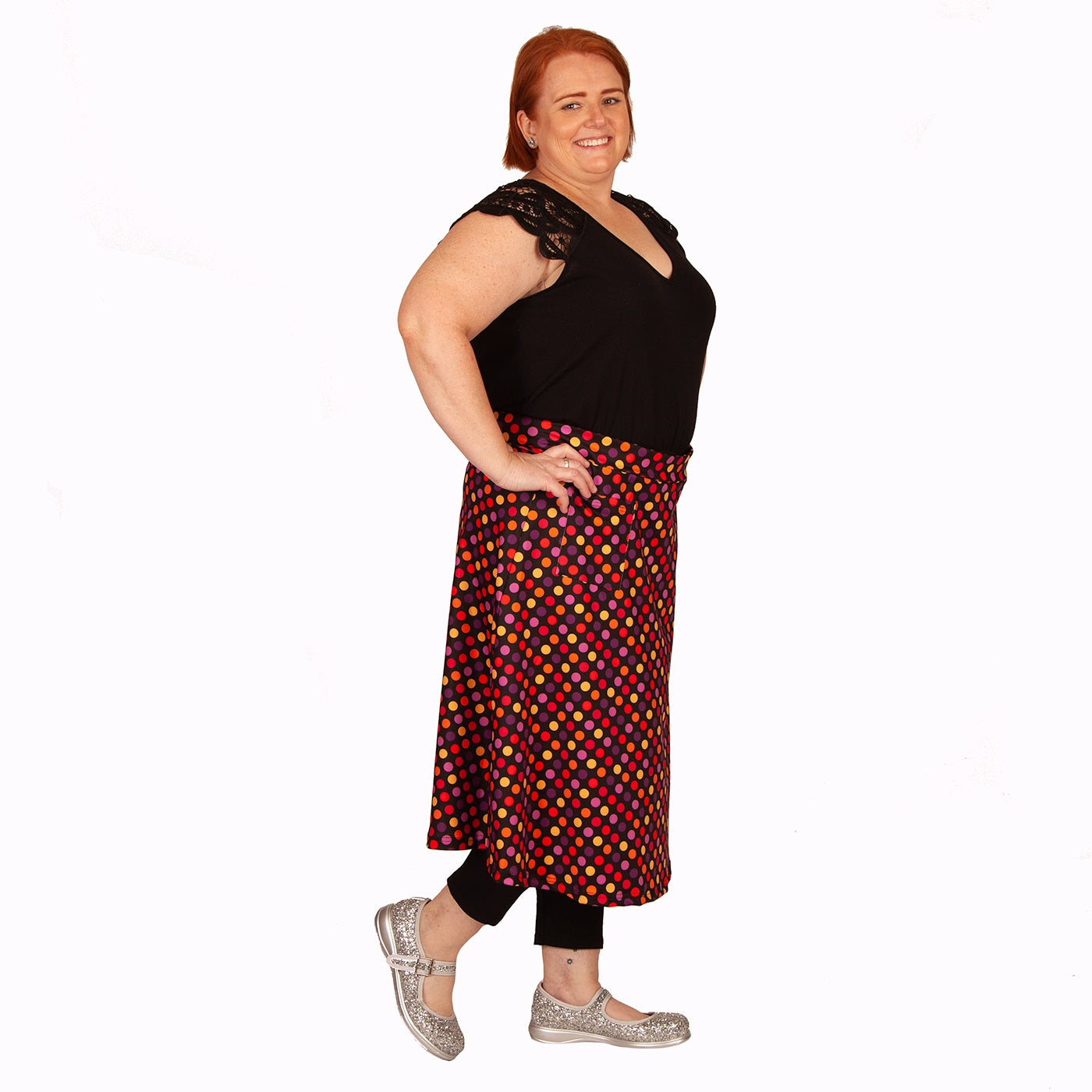 Pastel Confetti Original Skirt by RainbowsAndFairies.com (Polka Dots - Stripes - Spots - Skirt With Pockets - Aline Skirt - Vintage Inspired - Rock & Roll) - SKU: CL_OSKRT_CONFT_PAS - Pic 06