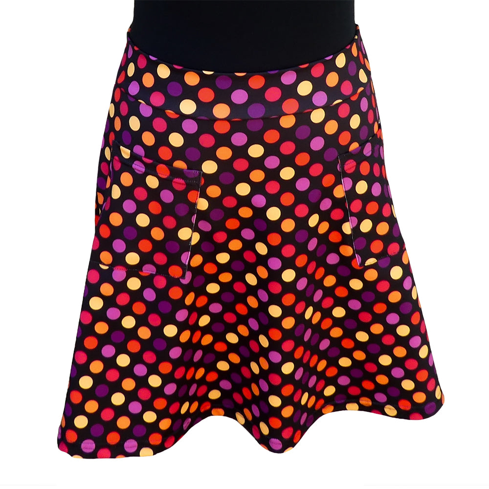 Pastel Confetti Short Skirt by RainbowsAndFairies.com (Pastel Polka Dots - Spots - Stripes - Skirt With Pockets - Aline Skirt - Cute Flirty - Vintage Inspired) - SKU: CL_SHORT_CONFT_PAS - Pic 01