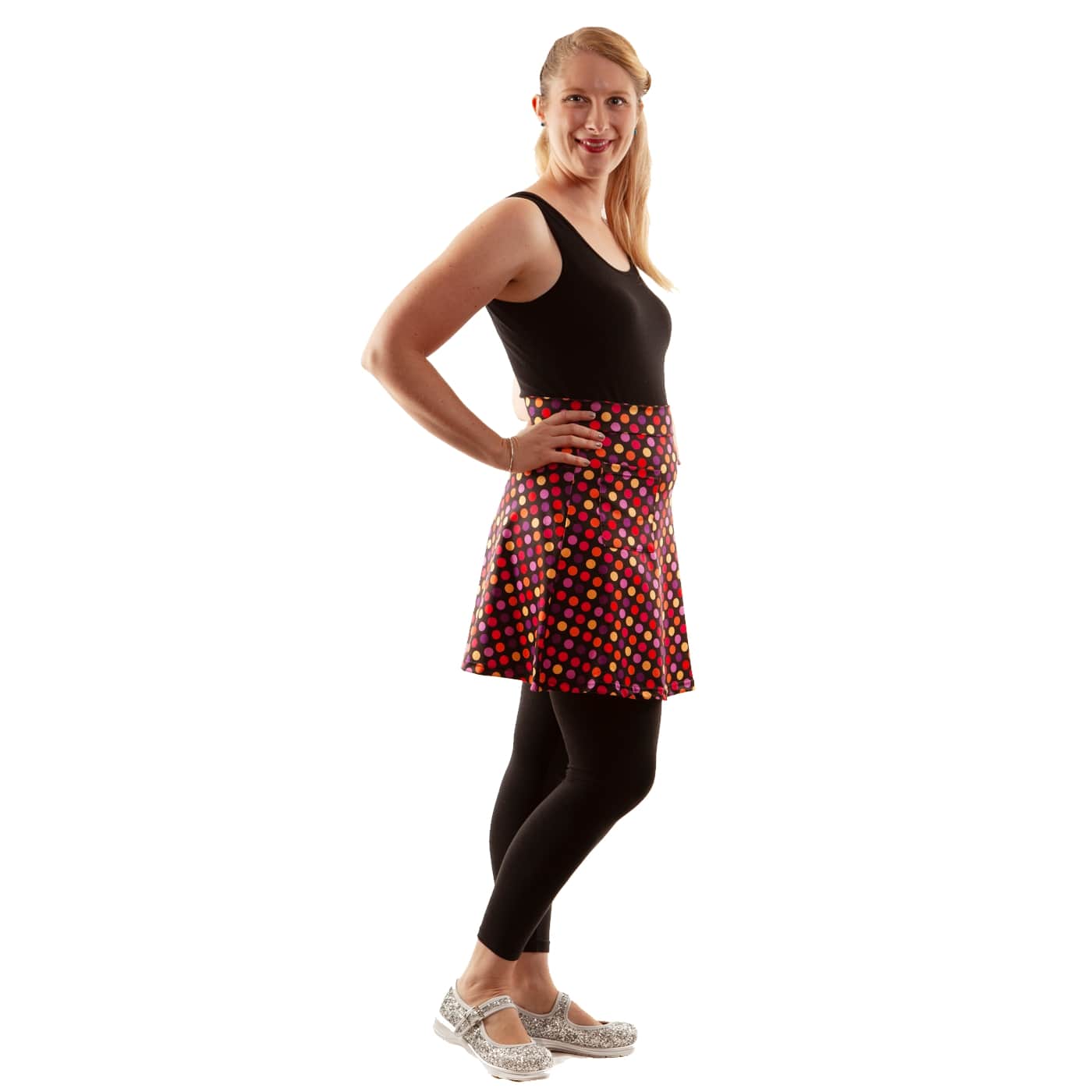 Pastel Confetti Short Skirt by RainbowsAndFairies.com (Pastel Polka Dots - Spots - Stripes - Skirt With Pockets - Aline Skirt - Cute Flirty - Vintage Inspired) - SKU: CL_SHORT_CONFT_PAS - Pic 04
