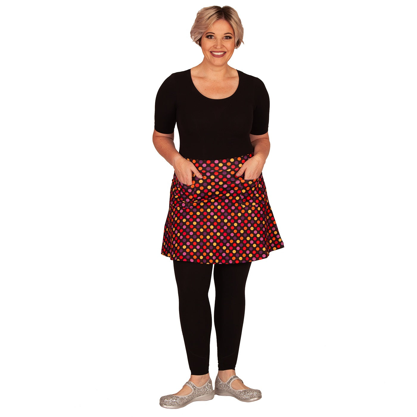 Pastel Confetti Short Skirt by RainbowsAndFairies.com (Pastel Polka Dots - Spots - Stripes - Skirt With Pockets - Aline Skirt - Cute Flirty - Vintage Inspired) - SKU: CL_SHORT_CONFT_PAS - Pic 05