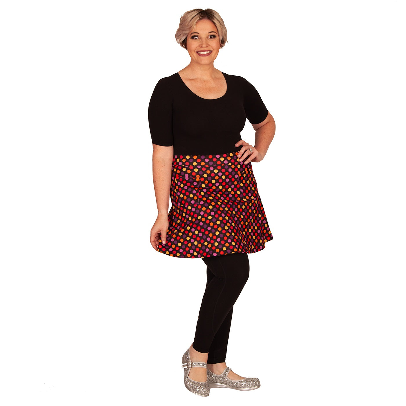 Pastel Confetti Short Skirt by RainbowsAndFairies.com (Pastel Polka Dots - Spots - Stripes - Skirt With Pockets - Aline Skirt - Cute Flirty - Vintage Inspired) - SKU: CL_SHORT_CONFT_PAS - Pic 06