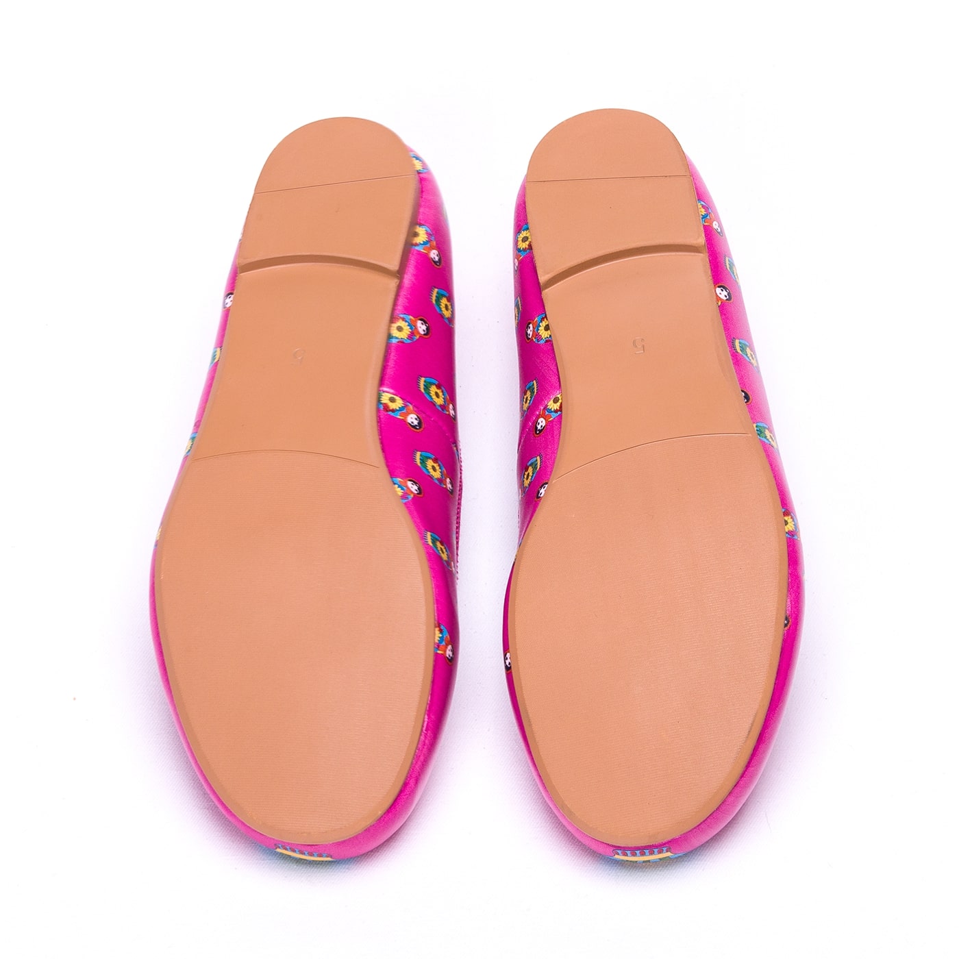 Pink Babette Ballet Flats by RainbowsAndFairies.com (Babushka - Matryoshka - Nesting Russian Doll - Quirky Shoes - Slip Ons - Comfy Flats) - SKU: FW_BALET_BABET_PNK - Pic 06