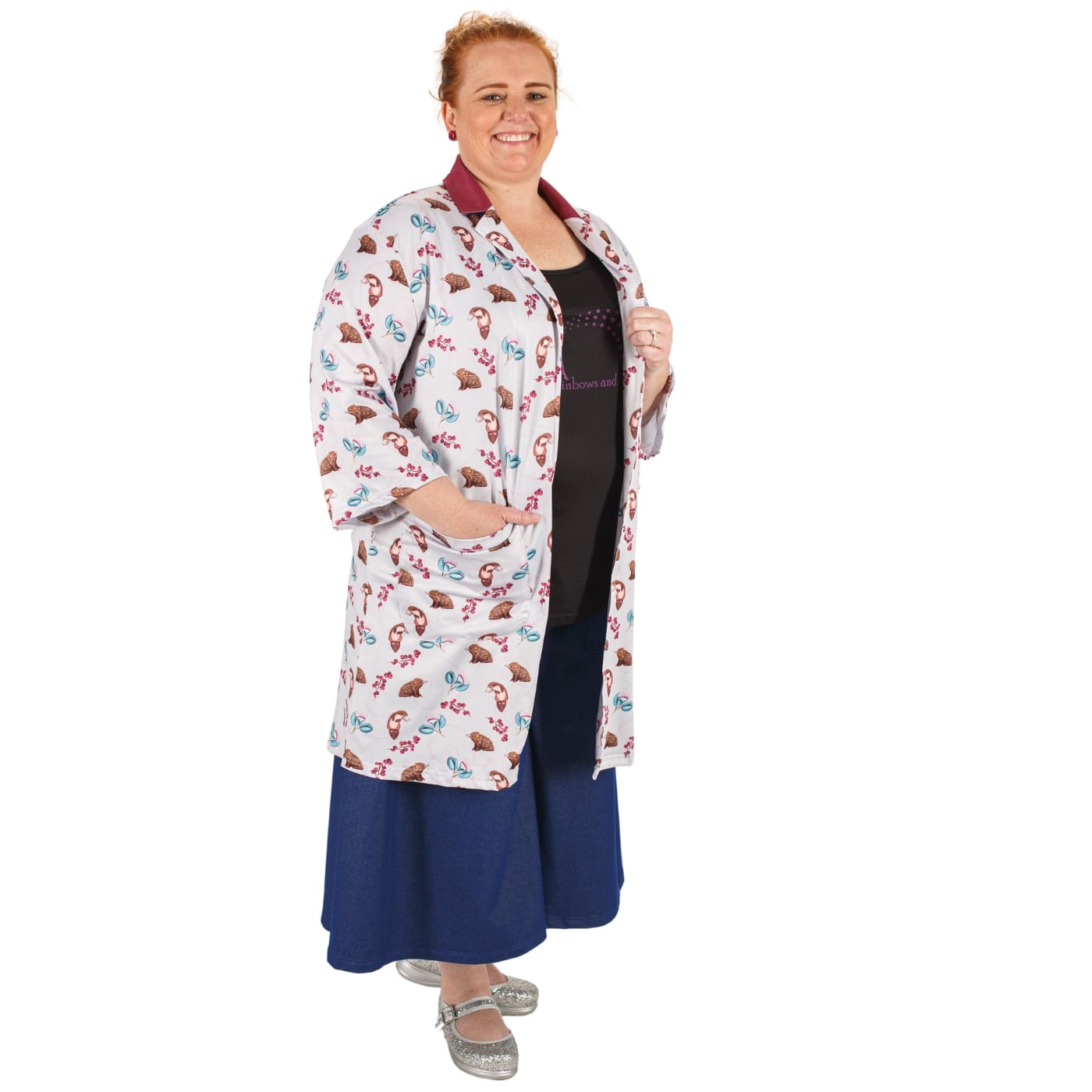 Puggle Safari Jacket by RainbowsAndFairies.com.au (Platypus - Echidna - Australian - Kimono - Long Coat - Casual Jacket - Kitsch) - SKU: CL_SFJKT_PUGGL_ORG - Pic-04