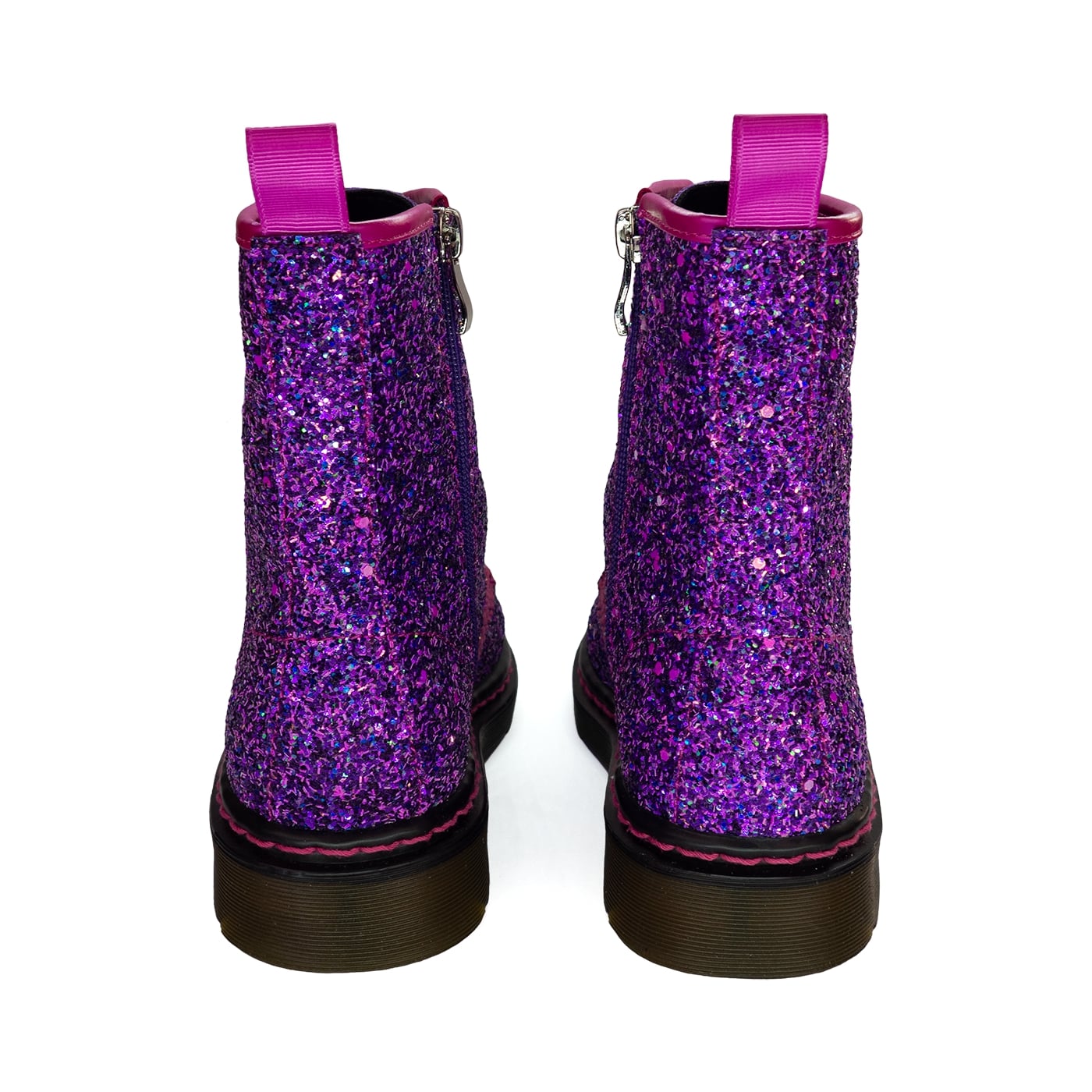 Purple Haze Wonder Boots by RainbowsAndFairies.com.au (Purple Glitter Boots - Holographic - Metallic - Glitter - Combat Boots - Side Zip Boot - Pink) - SKU: FW_WONDR_GLITR_PHZ - Pic-05