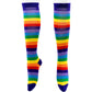 Purple Rainbow Stripe Knee High Socks by RainbowsAndFairies.com.au (Stripe Long Socks - Rainbow - Stockings - Colourful Socks - Vintage Inspired) - SKU: FW_SOCKS_RAINB_PUR - Pic-01
