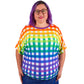 Rainbow Gingham Batwing Top by RainbowsAndFairies.com.au (Check - Picnic - Pride - Knit Top - Vintage Inspired - Retro Shirt - Kitsch) - SKU: CL_BATOP_GINGH_RBW - Pic-03