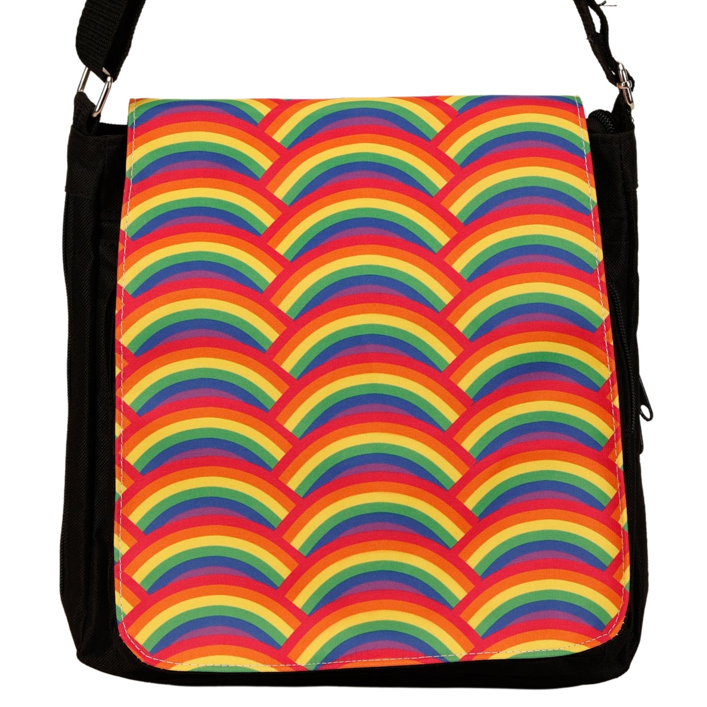 Rainbow Messenger Bag by RainbowsAndFairies.com.au (Rainbows - Pride - Psychedelic - Satchel Bag - Interchangeable Cover - Handbag) - SKU: BG_SATCH_RAINB_ORG - Pic-02