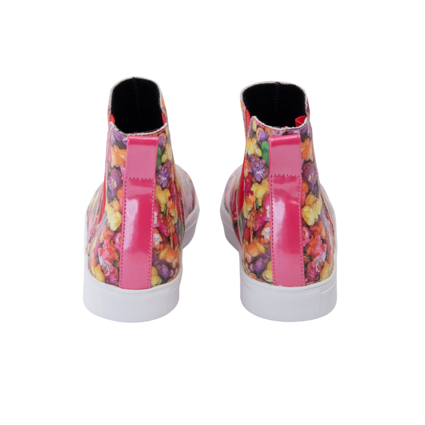 Rainbow Popcorn Hi Tops by RainbowsAndFairies.com.au (Chelsea Boots - Rainbow - Lollies - Foodie - Mismatched Shoes - Elastic Side Boots) - SKU: FW_HITOP_PCORN_ORG - Pic-05