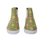 Retro Flower Hi Tops by RainbowsAndFairies.com.au (Floral Print - Chelsea Boots - Tulips - Flowers - Vegan - Mismatched Shoes - Elastic Side Boots) - SKU: FW_HITOP_RETFL_ORG - Pic-02