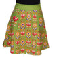 Retro Flower Short Skirt by RainbowsAndFairies.com.au (70s Wallpaper - Psychedelic - Tulip - Kitsch - Aline Skirt With Pockets - Vintage Inspired) - SKU: CL_SHORT_RETFL_ORG - Pic-02