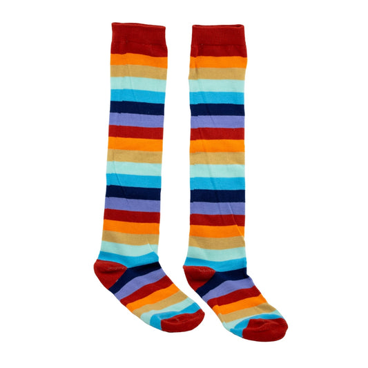 Retro Rainbow Stripe Over The Knee Socks by RainbowsAndFairies.com.au (Stripe Long Socks - Rainbow - Stockings - Colourful Socks - Vintage Inspired) - SKU: FW_SOCKL_RAINB_RET - Pic-02