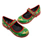 Santa's Helper Mary Janes by RainbowsAndFairies.com.au (Reindeer - Christmas Shoes - Merry Christmas - Buckle Up Shoes - Mismatched Shoes - Festive) - SKU: FW_MARYJ_SHELP_ORG - Pic-01