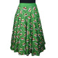 Santa's Pudding Swishy Skirt by RainbowsAndFairies.com.au (Christmas Pudding - Candy Cane - Skirt With Pockets - Circle Skirt - Vintage Inspired) - SKU: CL_SWISH_SAPUD_ORG - Pic-01