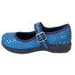 Sapphire Mary Janes by RainbowsAndFairies.com (Blue Glitter - Stars - Sparkle Shoes - Mary Janes - Buckle Up Shoes - Mismatched Shoes) - SKU: FW_MARYJ_SAPPH_ORG - Pic 04