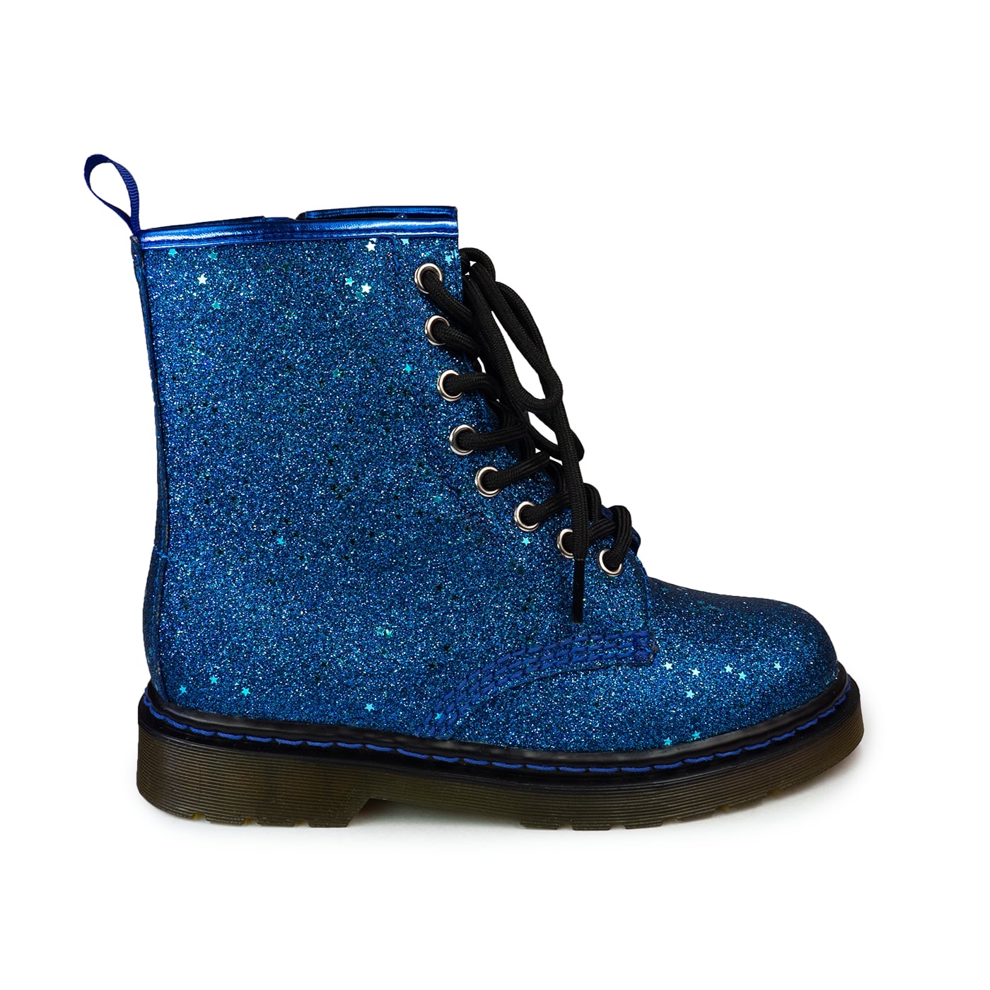 Sapphire Wonder Boots by RainbowsAndFairies.com.au (Blue Glitter - Holographic - Metallic - Glitter Boots - Vegan Boots - Side Zip Boot - Stars) - SKU: FW_WONDR_SAPPH_ORG - Pic-04