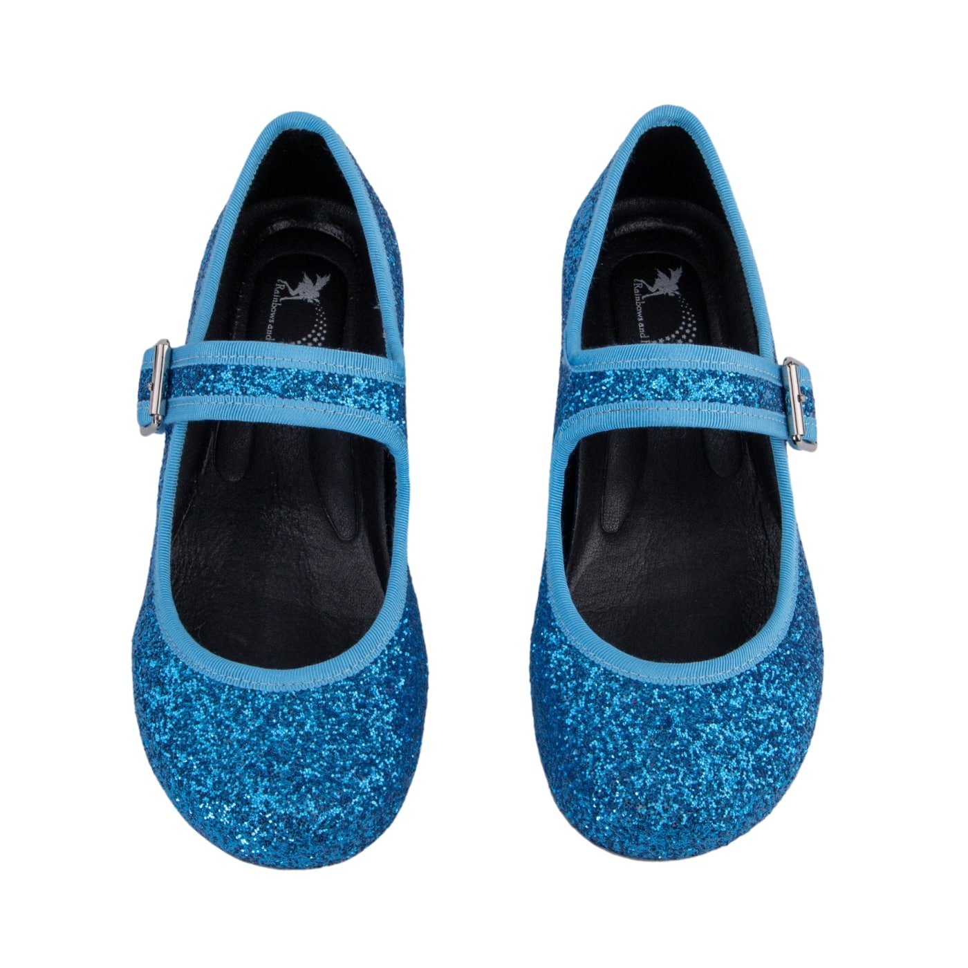 Serenity Mary Janes by RainbowsAndFairies.com.au (Aqua Glitter - Turquoise - Mismatched Shoes - Cute & Comfy - Buckle Up Shoes - Holographic - Glitter) - SKU: FW_MARYJ_GLITR_SER - Pic-02