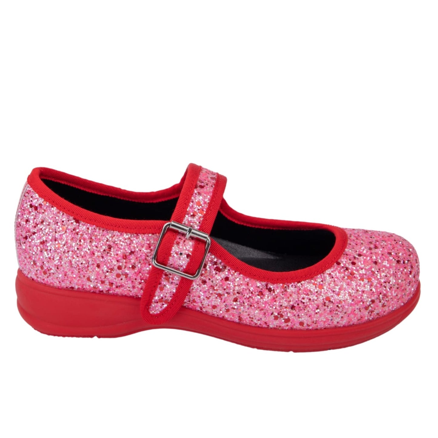 Sherbet Mary Janes by RainbowsAndFairies.com.au (Pink Glitter - Red Glitter - Mismatched Shoes - Glitter Shoes - Sparkle) - SKU: FW_MARYJ_GLITR_SHE - Pic-03