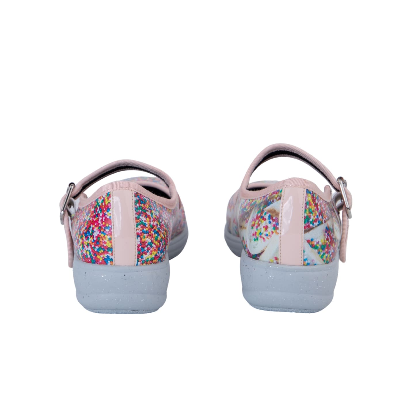 Sprinkles Mary Janes by RainbowsAndFairies.com.au (Fairy Bread - 100s & 1000s - Mismatched Shoes - Glitter Soles - Glitter - Quirky) - SKU: FW_MARYJ_SPRNK_ORG - Pic-05