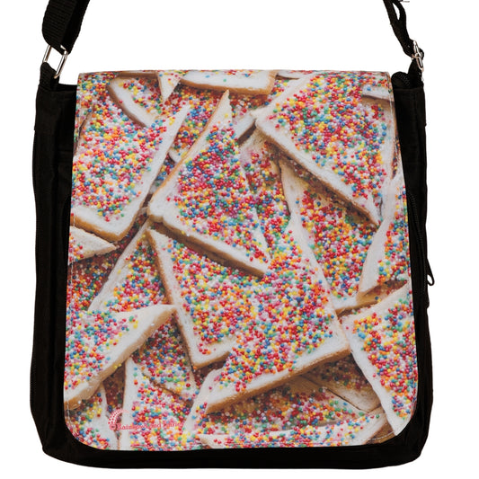 Sprinkles Messenger Bag by RainbowsAndFairies.com.au (Fairy Bread - 100s & 1000s - Party Food - Satchel Bag - Interchangeable Cover - Handbag) - SKU: BG_SATCH_SPRNK_ORG - Pic-02