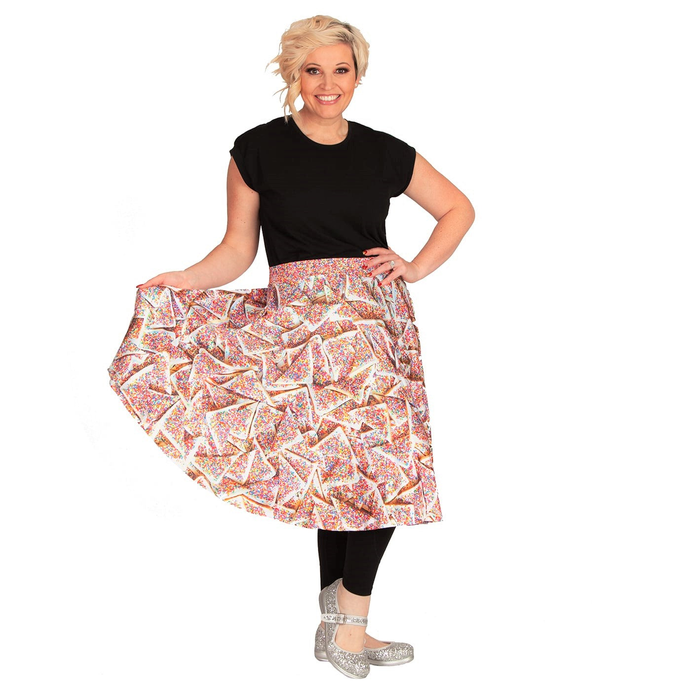 Sprinkles Swishy Skirt by RainbowsAndFairies.com.au (Fairy Bread - 100s & 1000s - Party Food - Australian Icon - Circle Skirt With Pockets - Mod Retro) - SKU: CL_SWISH_SPRNK_ORG - Pic-08